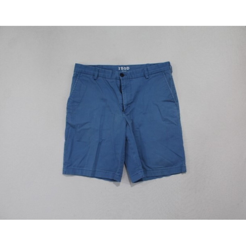Izod Men Blue Chino Shorts Casual Preppy Size 32x9.5